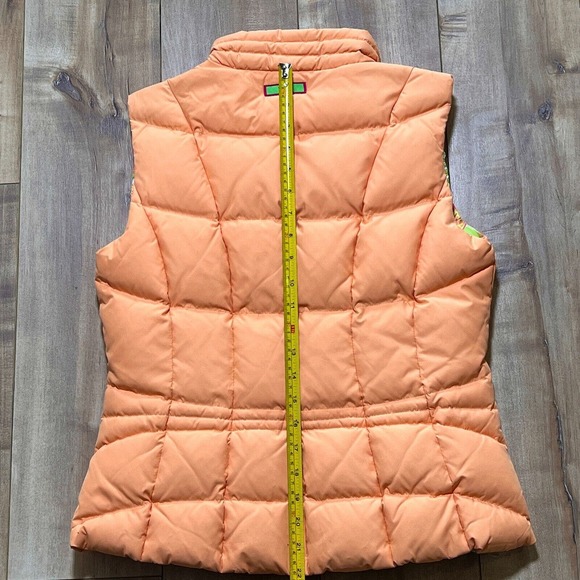 LILY PULITZER Orange Puffer Down Vest Size S Inner Lined Floral NWOT MSRP $155 - Picture 10 of 11